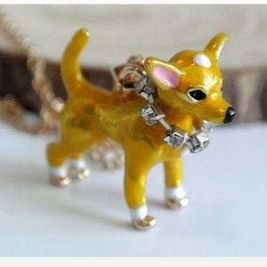 CAPTIVATING DESIGNER GOLD CHIHUAHUA NECKLACE!